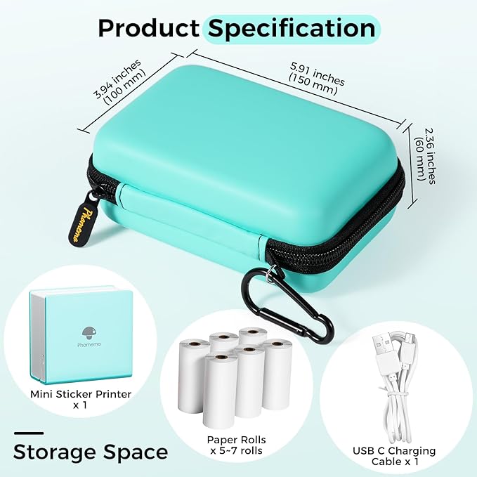 Phomemo M02 Mini Sticker Printer and Mini Sticker Printer Maker Green