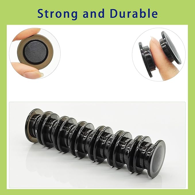 Fridge Magnets - 42 Pack Strong Refrigerator Magnets, Heavy Duty Small Magnets for Whiteboard, Locker, Crafts, Office, Classroom Use - Clear Decorative Cute Round Mini Magnet for Fridge (Black)