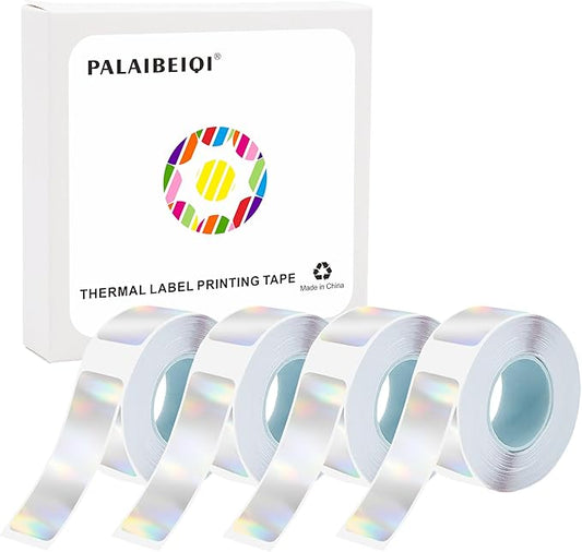 Thermal Label Tape 0.55"x1.57"(14x40mm) 4 Rolls,640Pcs,Waterproof,Oil-Proof,Strong Adhesive Thermal Labels,Compatible with D30 Portable Thermal Printer,for Home,Office,Storage,Sliver.