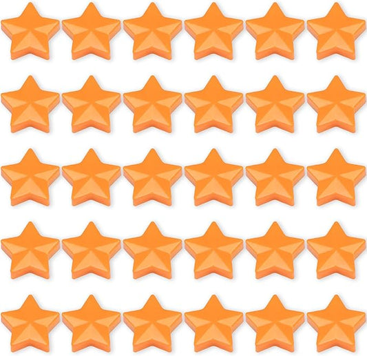 ZDZBLX 30 Pack Orange Fridge Magnets, Strong Refrigerator Magnets, Small Heavy Duty Magnets for Whiteboard, Cute Decorative Star Mini Magnet for Fridge, Office, Kitchen, Classroom, Home, Locker, Craft