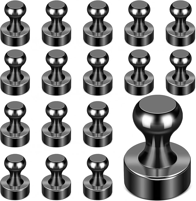LOVIMAG Fridge Magnets, 18 Pcs Small Neodymium Magnets for Refrigerator, Whiteboard Magnet for Office, Push Pins Magnet with Epoxy Coating for Cruise, Cruise Door for Decorations