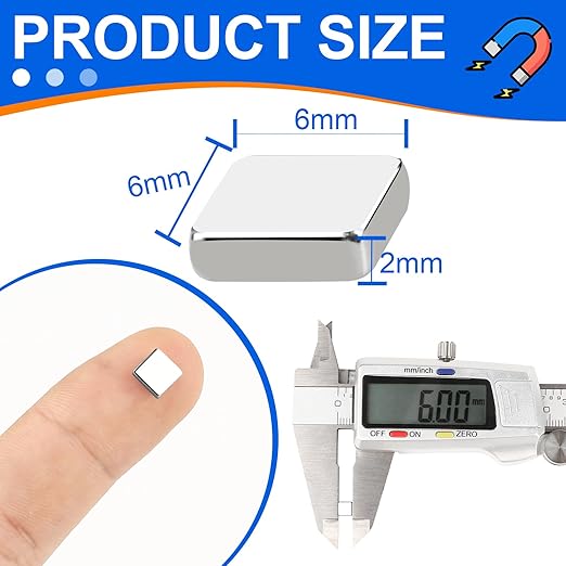 140 Pack Strong Neodymium Bar Magnets，Powerful Rare Earth Neodymium Magnets with Double-Sided Adhesive Perfect for Fridge, Garage, Kitchen, Craft, Office etc 6 x 6 x 2 mm