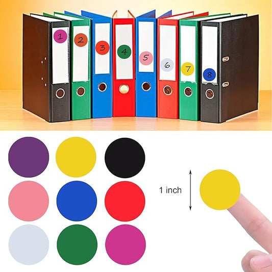 3000 Pieces 1 Inch Round Color Coding Labels Writable Circle Dot Labels Self Adhesive Color Round Stickers for Inventory Home Organize, File Classification(6 Rolls, 6 Colors)