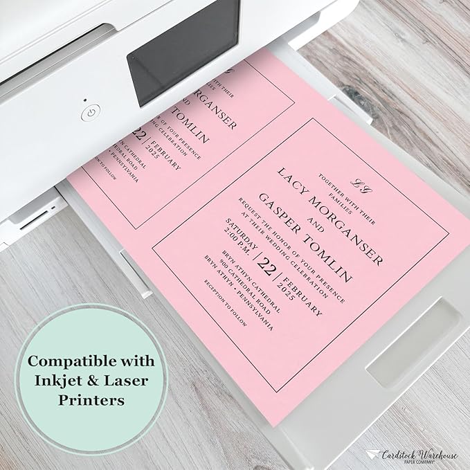 Cardstock Warehouse Pop-Tone Bubblegum Pink Cardstock Paper – 50 Sheets, 8.5 x 11" - 65 lb / 175 GSM Premium Pink Card Stock for Die-cutting, Crafts, Printing, Card Making and DIY Projects
