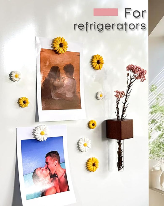 16 pcs -Cute Daisy Magnet, Small Flower Magnet for Fridge and Locker, Whiteboard, and Decoration (16 pcs - Daisy)
