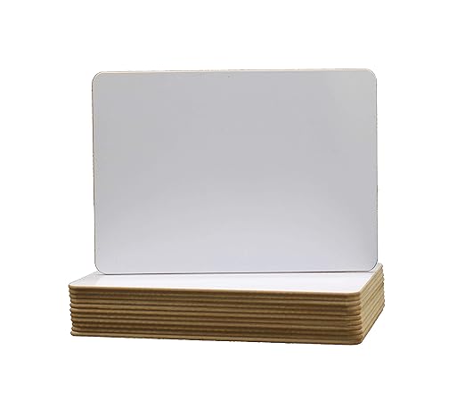 Flipside Products 6" x 9" Dry Erase White Boards, Classroom Pack, Single-Sided Lapboard for Class, Reusable for Group Participation - 12 Pack