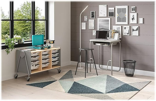 Safco Products AlphaBetter 2.0 Height as Adjustable Student Desk with Swinging Footrest Bar and Book Box, Sit to Stand, 29-43 w, Dry Erase Classroom and Home School Desk