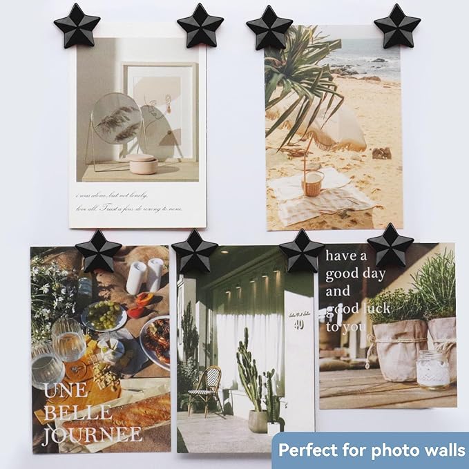 ZDZBLX 30 Pack Black Fridge Magnets, Strong Refrigerator Magnets, Small Heavy Duty Magnets for Whiteboard, Cute Decorative Star Mini Magnet for Fridge, Office, Kitchen, Classroom, Home, Locker, Craft