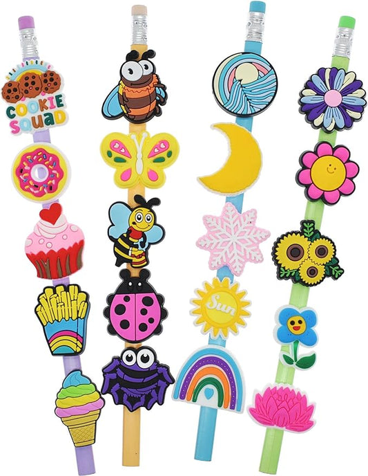 Wholesale 1000Pcs Random Pencil Topper Decoration,Mixed Tons of Different Themes,Lot Cute Pencil Charms Bulk for School Reward/Small Business