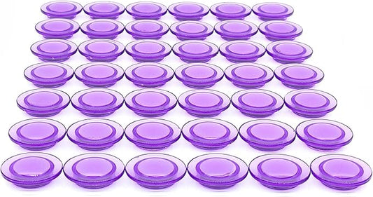 Fridge Magnets - 42 Pack Strong Refrigerator Magnets, Heavy Duty Small Magnets for Whiteboard, Locker, Crafts, Office, Classroom Use - Clear Decorative Cute Round Mini Magnet for Fridge, Purple