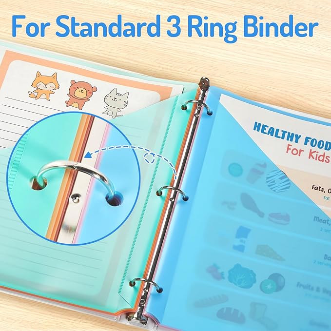 Forvencer 16 Count Dividers with Two Pockets, 8 tabs Binder Dividers for 3 Ring Binder Organizer, Multicolor, 2 Sets