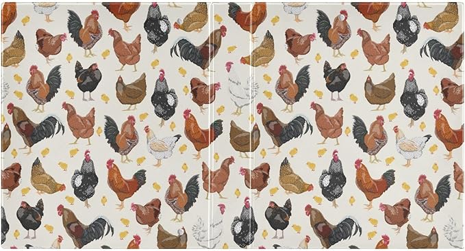 Retro Chickens Decorative 3 Ring Binder 2 Inch Large View Binders with Pockets File Organizer for Office College School, 1Pack