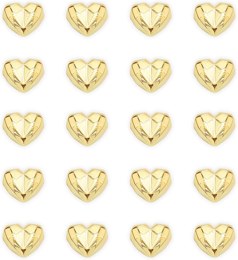 20PCS Gold Fridge Magnets Cute Diamond Love Heart Refrigerator Magnets, Decorative Small Magnets for Whiteboard Cabinet Locker, Aesthetic Magnets for Classroom Home Kitchen Office