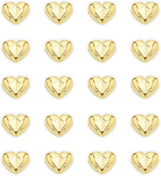 20PCS Gold Fridge Magnets Cute Diamond Love Heart Refrigerator Magnets, Decorative Small Magnets for Whiteboard Cabinet Locker, Aesthetic Magnets for Classroom Home Kitchen Office