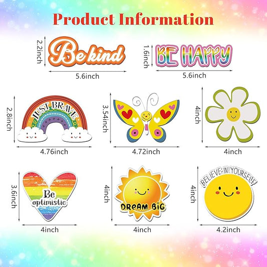 Frienda 16 Pieces Locker Magnets for Girls Cute Inspirational Magnets for Whiteboard Motivational Fridge Positivity Quote Car Sticker Waterproof Locker Classroom Home(Cute Style)