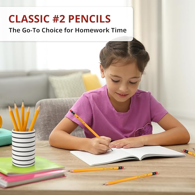 Taja 550 Pack #2 HB Wood-Cased Pencils, Pre-Sharpened with Top Erasers, Bulk Yellow Pencils for School & Classroom