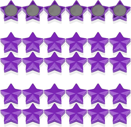 Fridge Magnets - 30 Pcs Refrigerator Magnets Strong Small Whiteboard Magnet, Heavy Duty Mini Magnets for Kitchen, Locker, Office, Classroom & Office Use - Decorative Cute Magnet (Star, Purple)