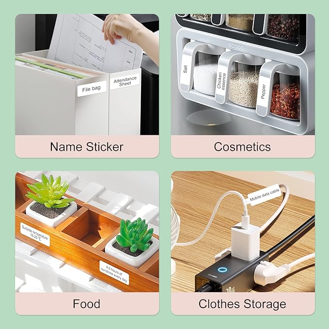 NeedIt B1 B21 B3S Label Maker Tape Adapted Labels Sticker 1.96"x 1.18" (50x30mm) Standard Laminated Office Container Labeling Tape Replacement for Niimbot B21 B1 B3S Label Maker (3 Rolls, White)