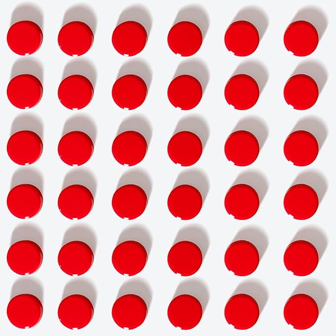 40 Pack Fridge Magnets, Strong Small Round Magnets for Whiteboard, Office, Classroom & Locker - Refrigerator Magnets Heavy Duty Cute Mini Magnet for Crafts, Magnetic Board, Home & Kitchen (Red)