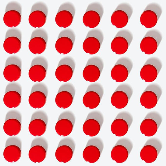 40 Pack Fridge Magnets, Strong Small Round Magnets for Whiteboard, Office, Classroom & Locker - Refrigerator Magnets Heavy Duty Cute Mini Magnet for Crafts, Magnetic Board, Home & Kitchen (Red)
