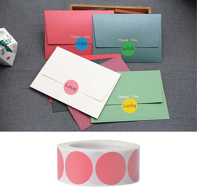 3000 Pieces 1 Inch Round Color Coding Labels Writable Circle Dot Labels Self Adhesive Color Round Stickers for Inventory Home Organize, File Classification(6 Rolls, 6 Colors)
