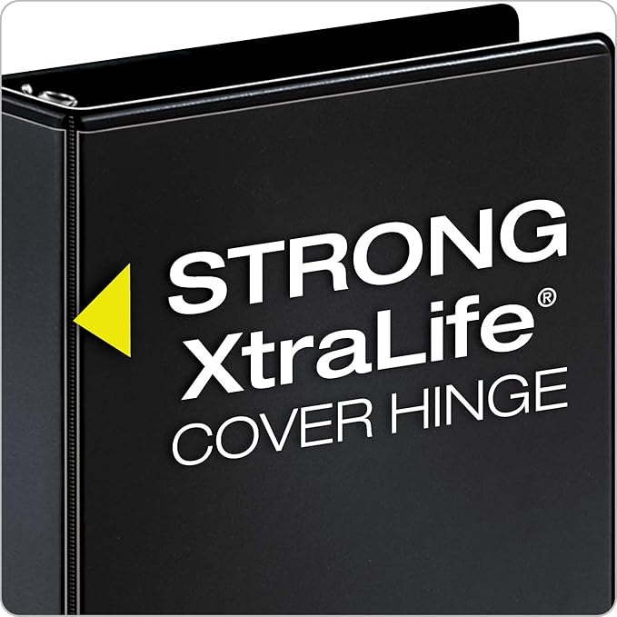 Cardinal Economy 3-Ring Binders, 4", Slant-D Rings, Holds 835 Sheets & Economy 3 Ring Binder, 1 Inch, Presentation View, Black, Holds 225 Sheets