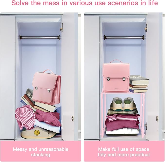 Locker Organizer and Accessories Kit, Includes Metal Locker Shelf, Magnetic Mirror, Pen Holder, Whiteboard, Markers, Magnets, Back to School Essentials Locker Decorations,Office,Gym Lockers (Pink)