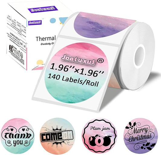 2 inch Round Thermal Labels for T50M/M110/M106/M120/M220/M260 Label Maker, Thermal Printer Labels for Barcode, Shipping, Customized, Circle Direct Thermal Stickers 140 PCS/1 Roll, Nebula