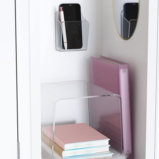 U Brands Clear Acrylic Locker Organization Kit, Includes Cup and Bent Shelf, 2 Pieces