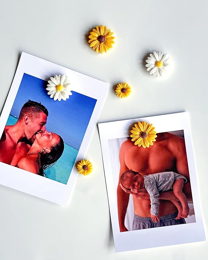 16 pcs -Cute Daisy Magnet, Small Flower Magnet for Fridge and Locker, Whiteboard, and Decoration (16 pcs - Daisy)