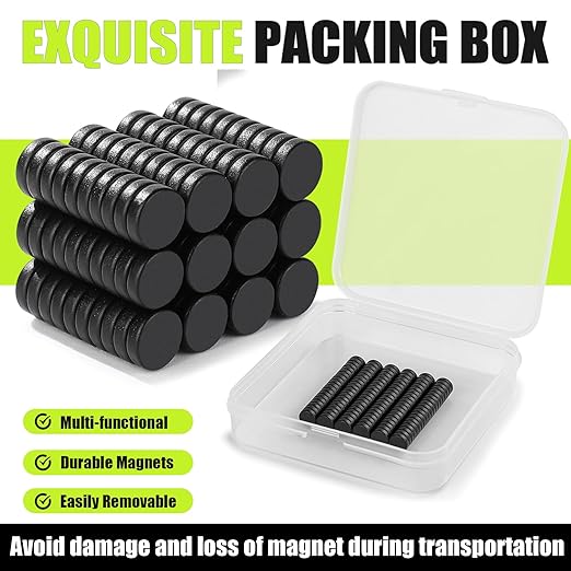 Small Magnets, 120Pack Black Refrigerator Magnets 6x2mm Rare Earth Magnets Neodymium Magnets for Crafts, Whiteboard, Kitchen Cabinet