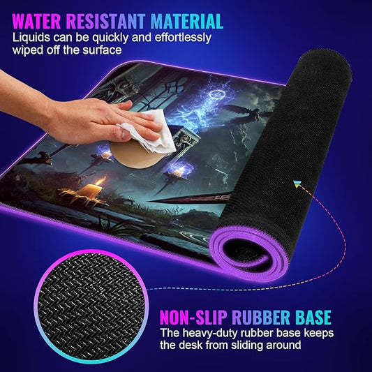 Gaming Mouse Pad - Desk Mat Gaming Mouse Pad , Medium Extra Large Extended Big Long Huge XL XXL and XXXL RGB LED Light Mousepad For a Computer , PC Mats Mousepads Frozen Warlord