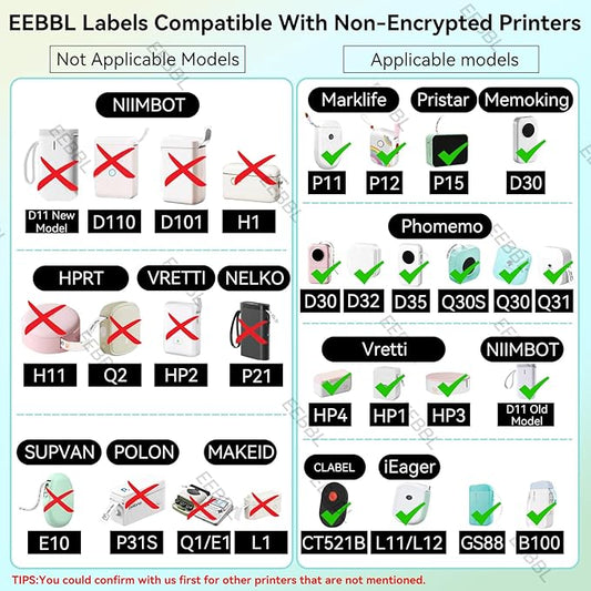 Label Maker Tape Refill 15mm 0.47 Standard Laminated Thermal Label Tape Replacement 0.59"×1.57"(15×40mm), 1650 Labels/10Rolls/Pack, High Definition Labeling Tape for Home Office School Hotel