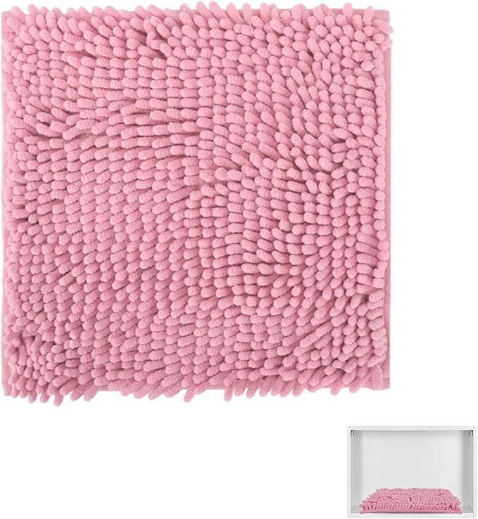 Locker Rug School Girl Rugs Carpet Chenille 100% Microfiber Locker Carpet with Non Skid Backing Locker Decorations (Pink, 12X12)