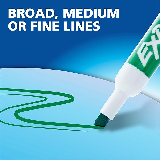 EXPO Low Odor Dry Erase Markers Chisel Tip Assorted Colors 16 Count