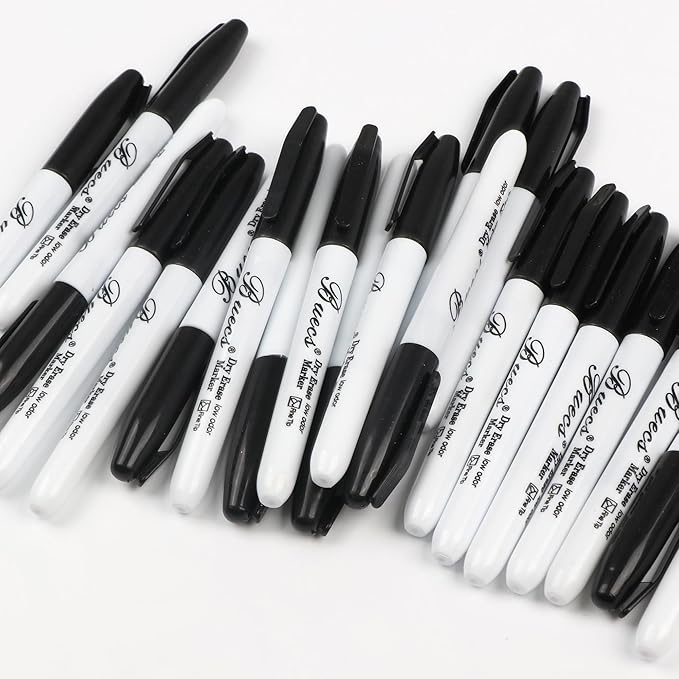 Black Dry Erase Markers, Low-Odor, 60 Count, Fine Point, Perfect for Writing on Whiteboards, Dry-Erase Boards, Glass, School Office Supplies