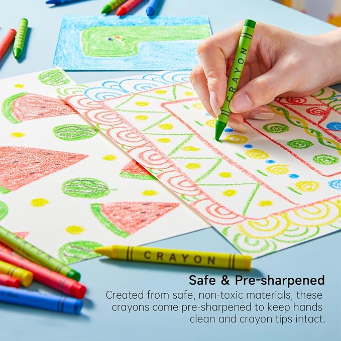 Shuttle Art Crayons Bulk Set - 200 Packs of 4 Assorted Colors (Total 800 Pieces), Non-Toxic Crayons Individual Packs for Party Favors, Restaurants, School Supplies for Teachers