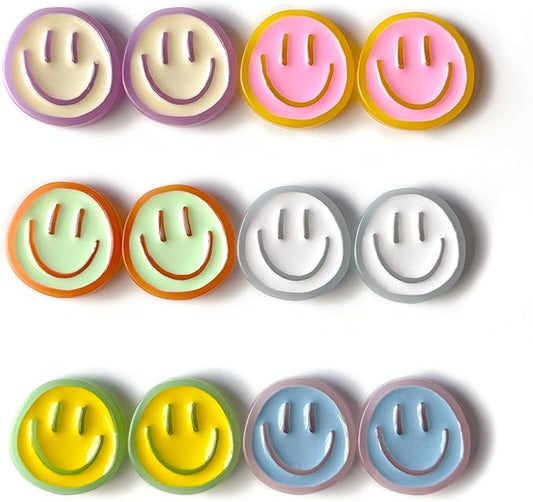 12PCS Strong Fridge Magnets, Colorful Decorative Smiling Face Refrigerator Magnets, Cute Whiteboard Magnets, for Office Classroom Cabinets and Dishwasher