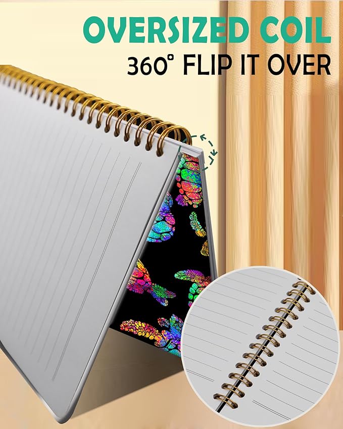 iampanda Spiral Journal Notebook,Strong Twin-Wire Binding with Premium Paper for Women,60 Sheets B5 College Ruled Notebook/Journal,Perfect for School Office Work,Watercolor Sea Turtle