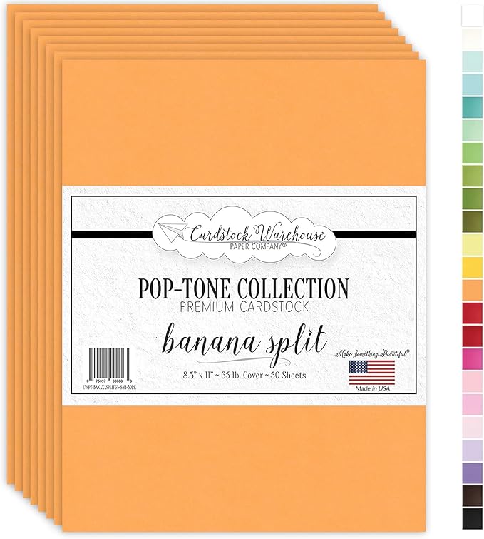Cardstock Warehouse Pop-Tone Orange Fizz Cardstock Paper – 50 Sheets, 8.5 x 11" - 65 lb / 175 GSM Premium Orange Card Stock for Die-cutting, Crafts, Printing, Card Making and DIY Projects