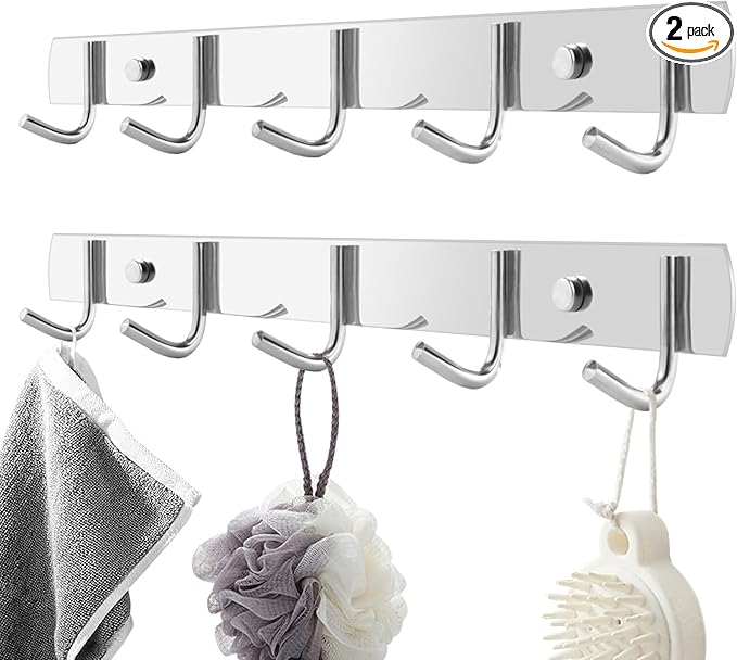 Wall Mount Coat Hooks,(2-Pack) Hat Rack Wall Mount, Simple Towel Hooks