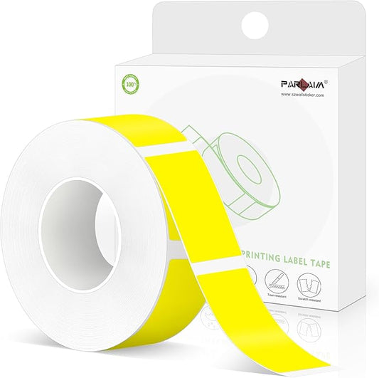 PARLAIM Label Maker Tape,Thermal Label 0.55"X1.18" (14mm X 30mm) 210 Labels/Roll,Thermal Sticker Compatible with D30 Label Printer,Self-Adhesive Label Tape for for Home Office Small Business (Yellow)