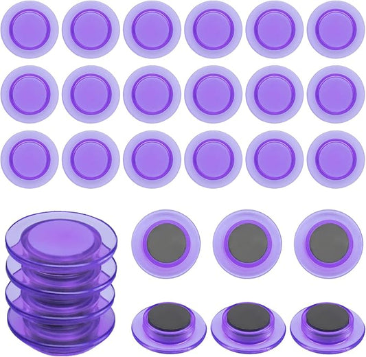 ZDZBLX Fridge Magnets 28 Pack, Strong Refrigerator Magnets Small Heavy Duty Mini Magnet, Cute Round Magnets for Whiteboard Fridge Locker Classroom Office Use, Decorative Purple Magnet for Home, School
