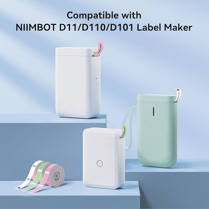 NIIMBOT Label Maker Tape for D11/D110/D101 Label Maker, 14 x 30 mm (0.55'' x 1.18'') for Home Office Labeling Tape Replacement, Clear