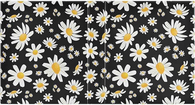 Cute Daisy Flowers Decorative 3 Ring Binder 2 Inch Large View Binders with Pockets File Organizer for Office College School, 1Pack