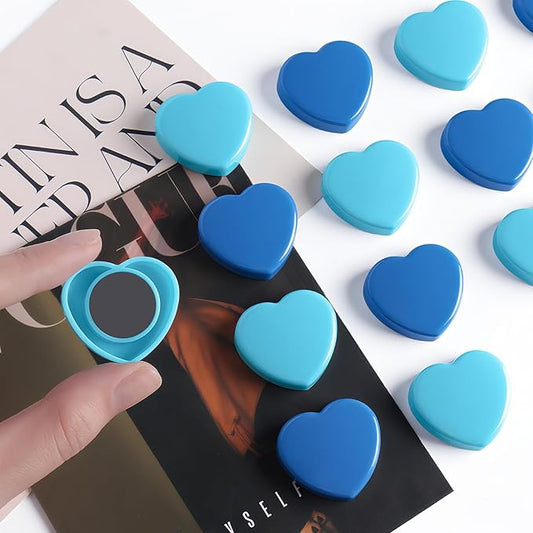 20PCS Fridge Magnets - Heavy Duty Refrigerator Magnets, Cute Small Strong Magnets for Whiteboard, Lockers & Kitchen - Mini Decorative Heart Magnet for Home, School Office Crafts Locker (Blue)