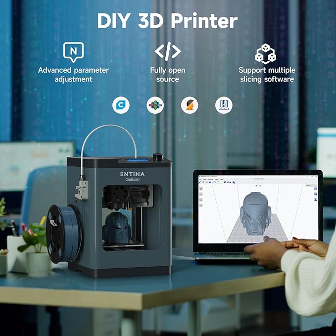 3D Printers TINA2 Plus V2, 250mm/s High Speed Auto Leveling FDM Mini 3D Printer with Spring Steel Platform, Fully Assembled 3D Printer for Kids and Beginners with WiFi High Precision 3D Printers