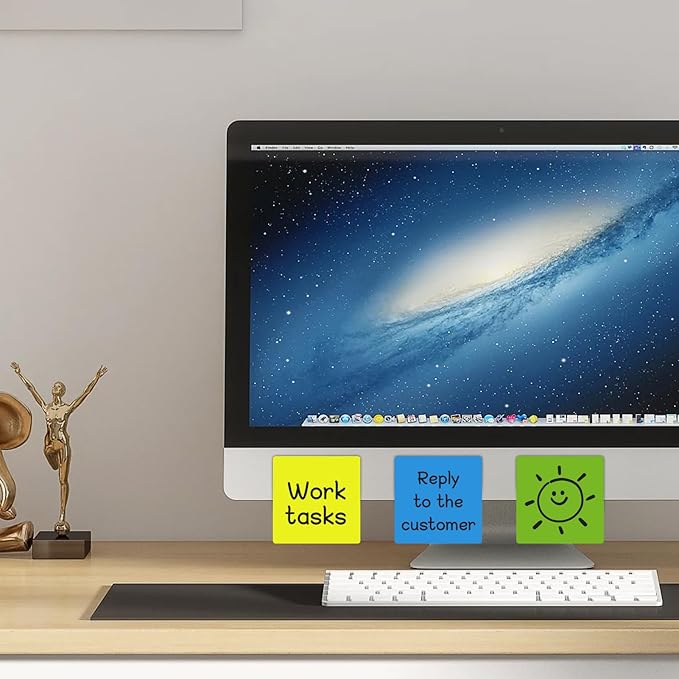 12 Pack 3"x3" Reusable Magnetic Sticky Notes, Dry Erase Whiteboard Magnets for Teachers, Classroom & Office Supplies - Eco-Friendly Multi-Color Sticky Notes for Whiteboard, Fridge, Locker, Cabinet