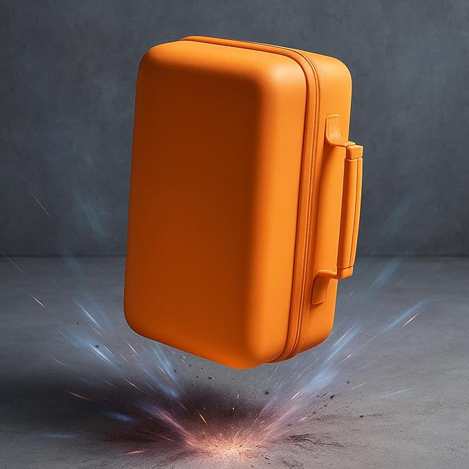 EVA Hard Storage Carrying Case Compatible with Liene M100 M200 4x6'' Photo Printer Extra Space for Charger, Photo Paper, Memory Card and Battery, Orange (Case Only)
