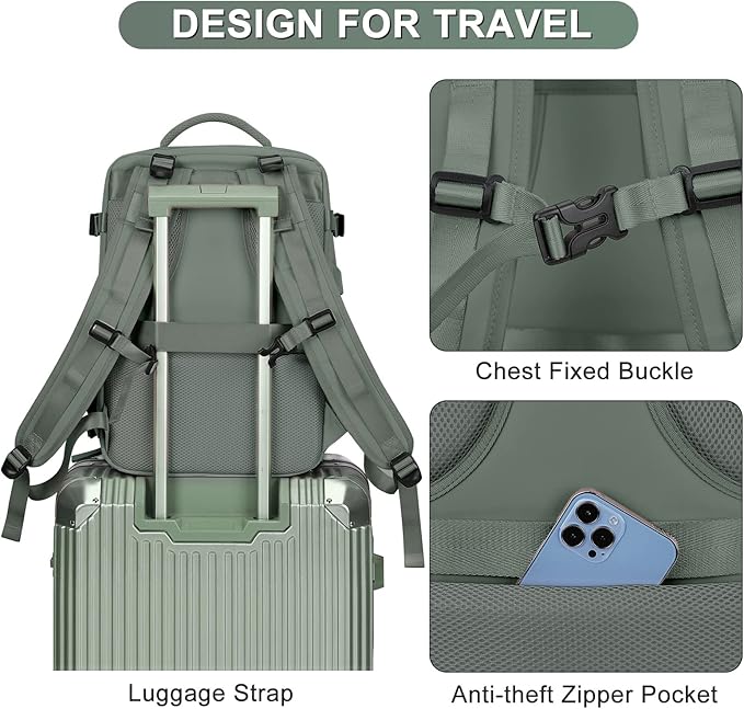 Travel Backpack For Women Men Airline Approved Carry On Backpack Flight Approved Waterproof Sports Luggage Backpack Casual Daypack Small Hiking Backpacks